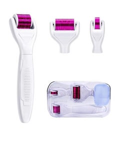 BONITO 4 in 1 Derma Roller Kit for Complete Skin Care, Microneedling Roller Titanium for Women and Men Skincare with Storage Case (Red/White)  - Image 1