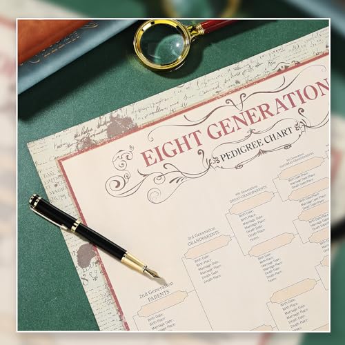 Sinload 30 Pcs Family Tree Charts to Fill in Genealogy Charts 8 Generation 255 Name Spaces Genealogy Organizer Pedigree Charts for Genealogy Ancestry Family History Reunions Lineage, 17 x 22 Inch - Image 5