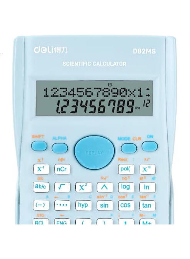 Deli D82Ms Scientific Calculator With 240 Functions, Exam Calculator (Suitable For Middle And High School Students), Study Supplies, Light Blue - Image 2