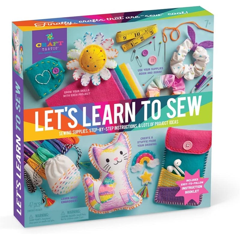 Craft Tastic Let’s Learn to Sew – Mini Sewing Kit, Arts and Crafts, Art Supplies, Embroidery Kit for Beginners, Includes Sewing Supplies, Easy-to-Follow Instructions, Arts & Crafts, Ages 7+ - Image 1