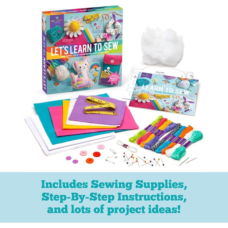Craft Tastic Let’s Learn to Sew – Mini Sewing Kit, Arts and Crafts, Art Supplies, Embroidery Kit for Beginners, Includes Sewing Supplies, Easy-to-Follow Instructions, Arts & Crafts, Ages 7+ - Image 2