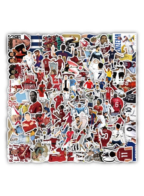 100-Piece Football Stickers, Football Star Series Sticker, Waterproof Unrepeated Stickers for Laptop,Skateboard, Water Bottles,Computer,Phone,Guitar, Stickers for Kids Teens Adult