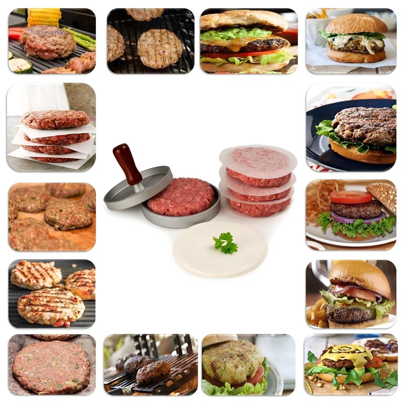 Hamburger Grill - Portable Cast Iron Hamburger Grill Press for Perfectly Sizzled Burgers – Ridged Design Creates Delicious Grill Marks and Reduces Grease – Ideal for BBQ, Camping, and Indoor Cooking - Image 5