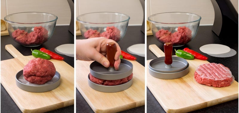 Hamburger Grill - Portable Cast Iron Hamburger Grill Press for Perfectly Sizzled Burgers – Ridged Design Creates Delicious Grill Marks and Reduces Grease – Ideal for BBQ, Camping, and Indoor Cooking - Image 4
