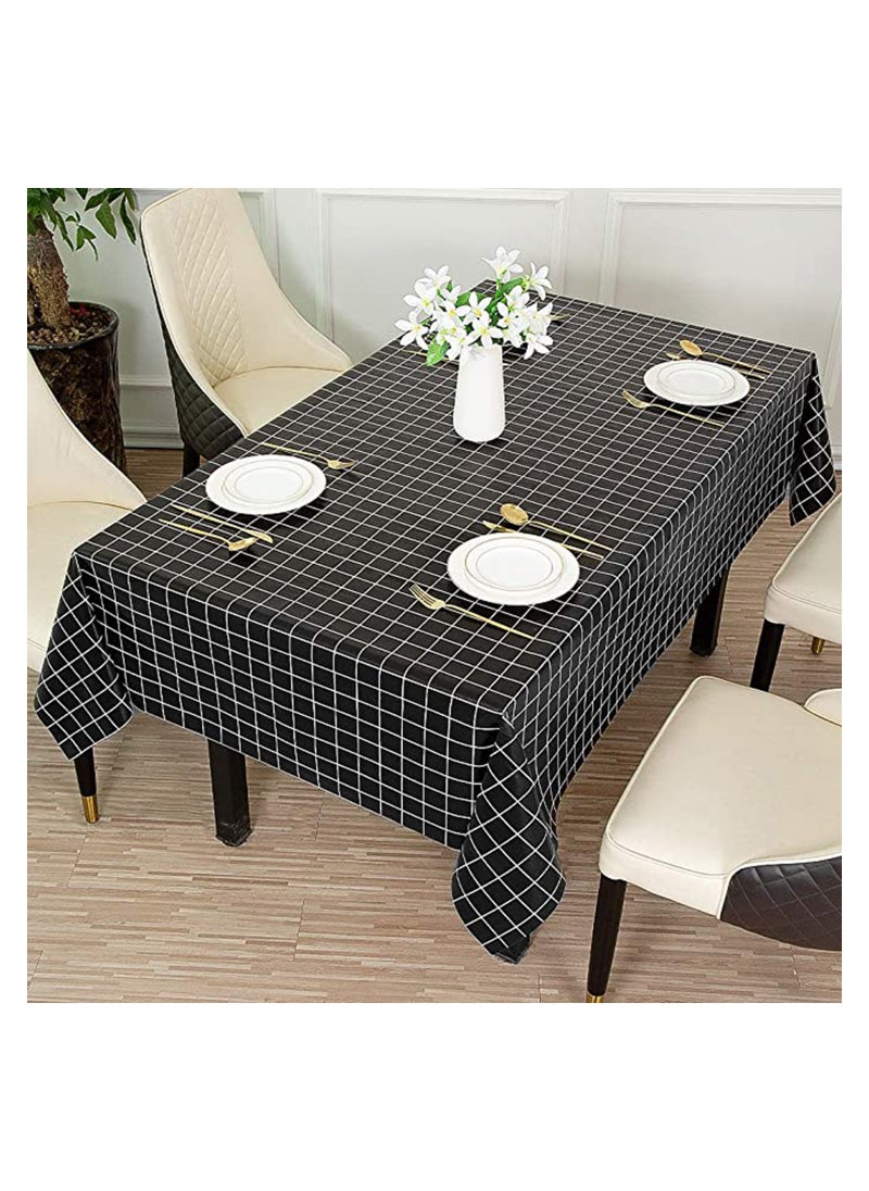 KASTWAVE KASTWAVE Checkered Vinyl Rectangle Tablecloth 100% Waterproof Oil Proof PVC Square Table Cloth, Tablecloth Stain Resistant Wipeable Duty Table Covers for Restaurants Picnic Party Table Dining  - Image 1