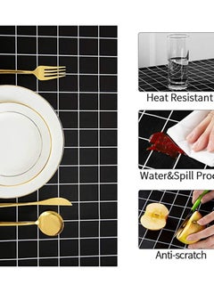 KASTWAVE KASTWAVE Checkered Vinyl Rectangle Tablecloth 100% Waterproof Oil Proof PVC Square Table Cloth, Tablecloth Stain Resistant Wipeable Duty Table Covers for Restaurants Picnic Party Table Dining  - Image 2