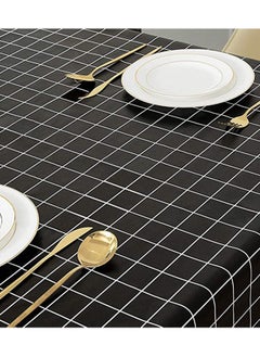 KASTWAVE KASTWAVE Checkered Vinyl Rectangle Tablecloth 100% Waterproof Oil Proof PVC Square Table Cloth, Tablecloth Stain Resistant Wipeable Duty Table Covers for Restaurants Picnic Party Table Dining  - Image 3