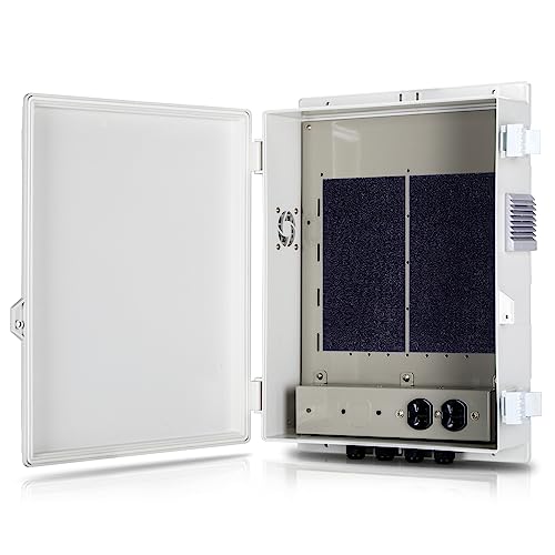 Namunanee Outdoor Electrical Junction Box with High Power Outlet, ABS Water Resistant Enclosure with Internal Mounting Panel & Hinged Cover (16" H* 12" L* 4" W) - Image 1