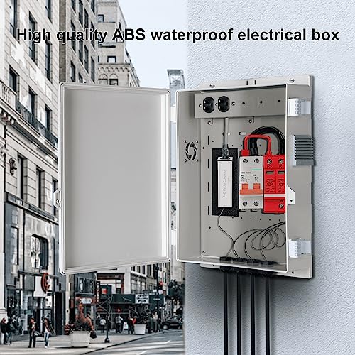Namunanee Outdoor Electrical Junction Box with High Power Outlet, ABS Water Resistant Enclosure with Internal Mounting Panel & Hinged Cover (16" H* 12" L* 4" W) - Image 3