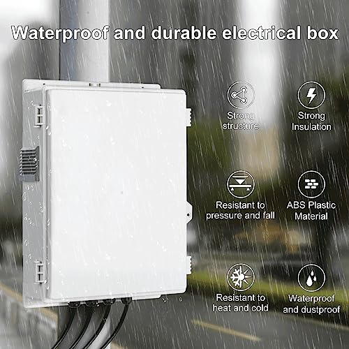 Namunanee Outdoor Electrical Junction Box with High Power Outlet, ABS Water Resistant Enclosure with Internal Mounting Panel & Hinged Cover (16" H* 12" L* 4" W) - Image 4