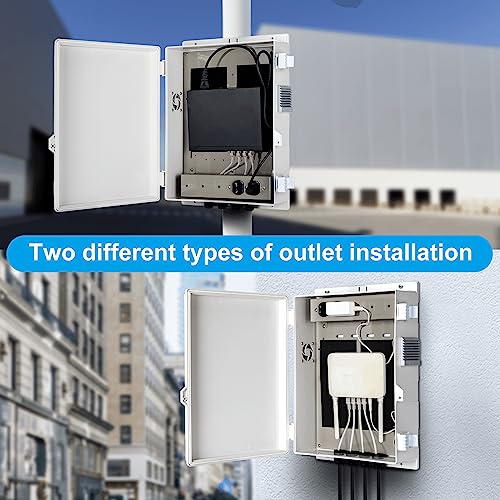 Namunanee Outdoor Electrical Junction Box with High Power Outlet, ABS Water Resistant Enclosure with Internal Mounting Panel & Hinged Cover (16" H* 12" L* 4" W) - Image 2