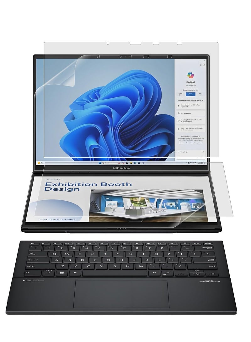 general 2 Pack Matte-Anti Glare Screen Protector for New 2025-2024 ASUS Zenbook Duo 2-in-1 Laptop Dual 14” OLED (UX8406) Touch Display-(1 Sets - Primary and Secondary Screens) - Image 1