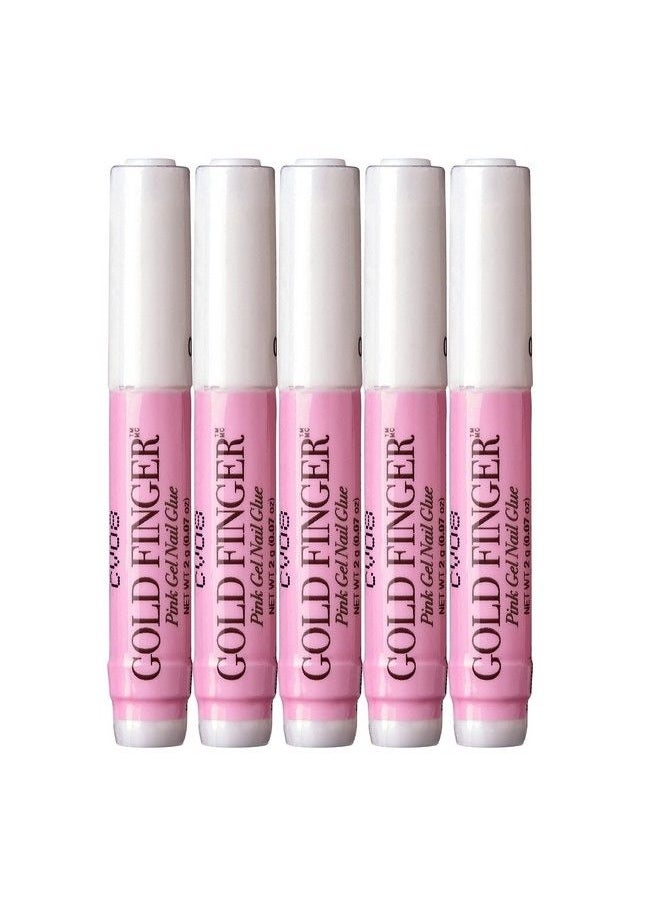 Goldfinger - Pink Professional Nail Glue For Acrylic Nails Nail Tips Press On Nails (5Pcs) Super Strong Fast Drying Long Lasting Easy To Carry Made In Usa - Image 1