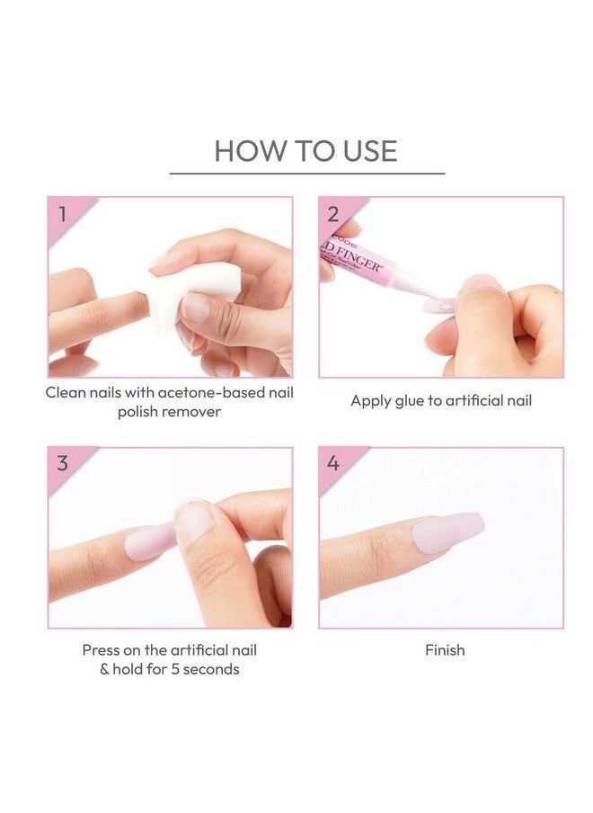 Goldfinger - Pink Professional Nail Glue For Acrylic Nails Nail Tips Press On Nails (5Pcs) Super Strong Fast Drying Long Lasting Easy To Carry Made In Usa - Image 1