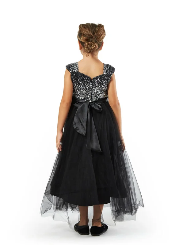 امري Sequins Long Frock With Tulle Flare