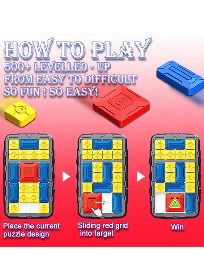 2Pcs Puzzle Game for Kids Brain Teasers Puzzle Toy Tangram Jigsaw Intelligence Unblock 500+ Leveled Up Super Slide Game for All Age Gifts for 3-15 Old Kids Toys - Image 3