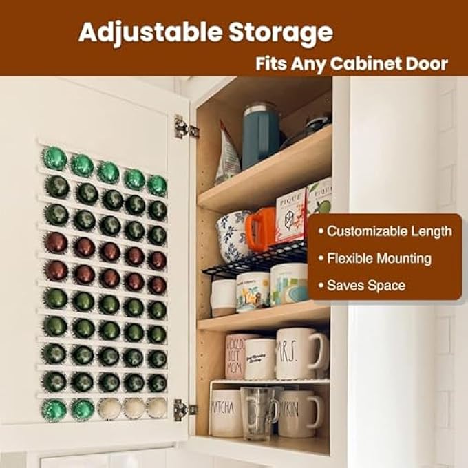 rayihni Coffee Pod Holder For Counter10 Pcs Coffee Pods StorageOrganizer Wall Mount Coffee Pod Holder With Adhesives Under Cabinets White - Image 5