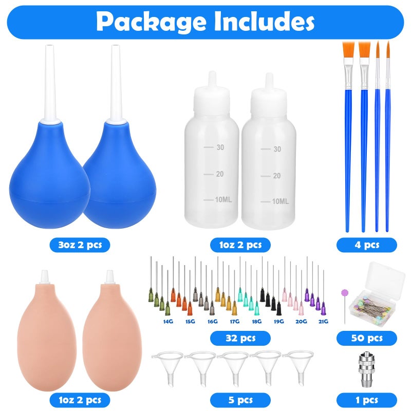 Jollidecor 98 PCS Pottery Tools Supplies Precision Tip Applicator, Clay Slip Trailing Bottles with Needles Glaze Brushes, Ceramic Tool Set with Squeeze Graduated Bottle for Glaze - Image 3