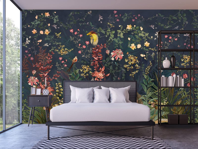 Cliouar CliouarIdyllic Flower Girl Room Wallpaper Mural Bedroom Living Room Decor 158 x 110Not SelfAdhesive 