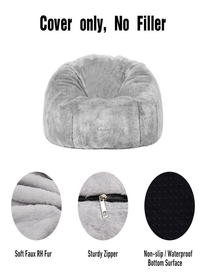 Taotique (No Filler) 6FT Giant Bean Bag Chair Cover Soft Faux RH Fur Sofa Bed Washable Bean Bag Couch Cover for Adult and Kids with Liner - Image 4