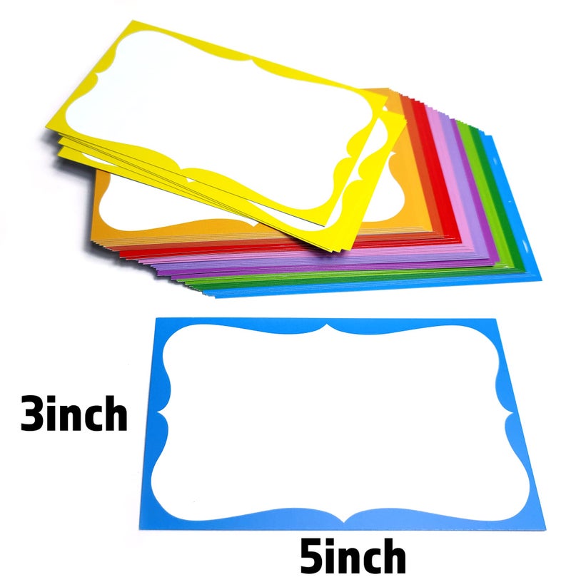 PPAPPAPPIYO بطاقات فهرسة ملونة PPAPPAPPIYO 3x5 / (مجموعة من 50) بطاقات فهرسة فارغة بطاقة فلاش 250 جرام (10 متعددة) - Image 3