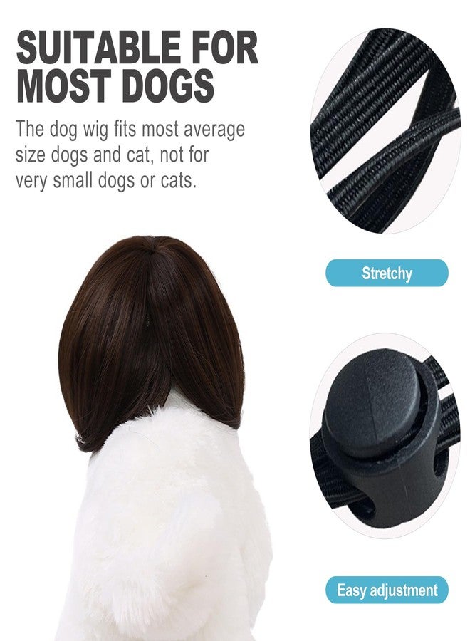 CoguZed 1-Pack Adjustable Pet Wig for Dogs & Cats – Trimmable 3D Design Wigs for Small/Medium/Large Breeds (Black, Brown, Straight) | Halloween, Christmas, Parties & Photo Shoots - Image 3