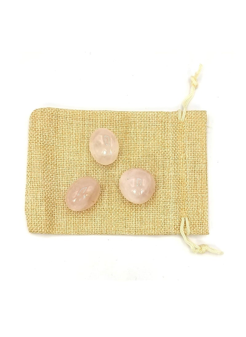 Plus Value Plus Value Premium Rose Quartz Tumbled Stone Pebbles Reiki Healing Aura Chakra 50grams Jute Bag  - Image 4