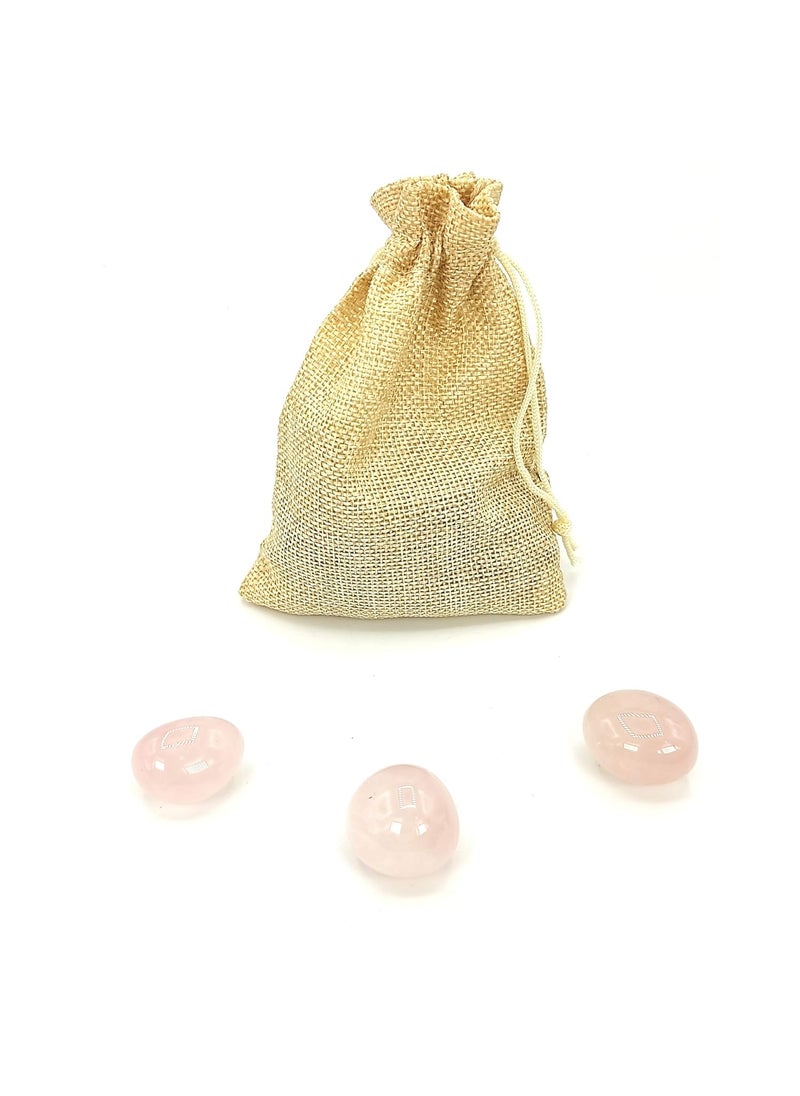 Plus Value Plus Value Premium Rose Quartz Tumbled Stone Pebbles Reiki Healing Aura Chakra 50grams Jute Bag  - Image 5
