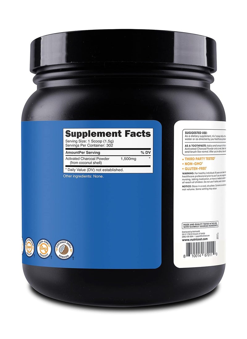 Nutricost - Activated Charcoal Powder 1Lb Food Grade Powder - Image 1