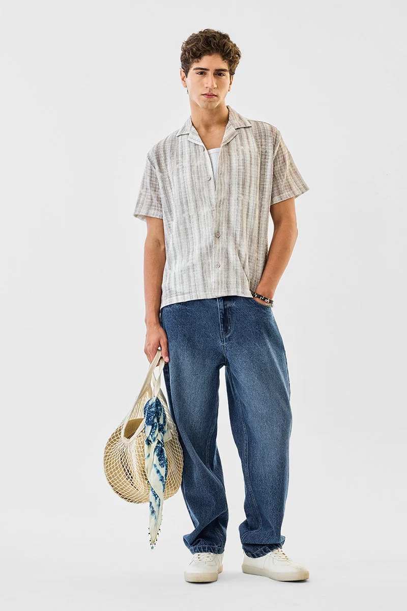 SNITCH Regular Fit Crochet Shirt