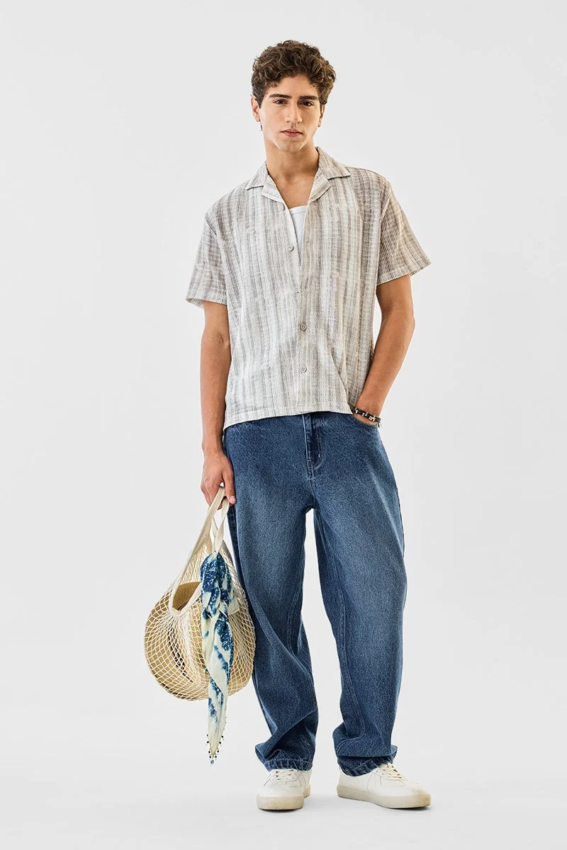 SNITCH Regular Fit Crochet Shirt