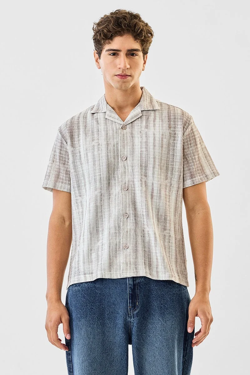 SNITCH Regular Fit Crochet Shirt