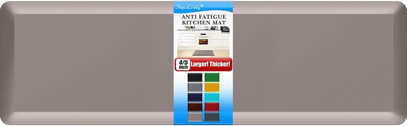 StepLively 4/5 Inch Thick Kitchen Mat - Cushioned Anti Fatigue Mats for Kitchen Floor - Easy to Clean, Waterproof, Non-Slip Kitchen Rug for Sink, Office, Kitchen (22''x72'' Khaki) - Image 1