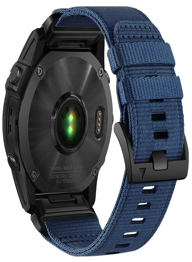 Abanen Upgraded Quick Fit 22mm Nylon Watch Bands for Garmin Fenix 7 / Fenix 6 / Fenix 5 / EPIX Pro 47mm, Adjustable Woven Webbing Sports Strap with Stainless Steel Clasp for Forerunner 955 - Image 1