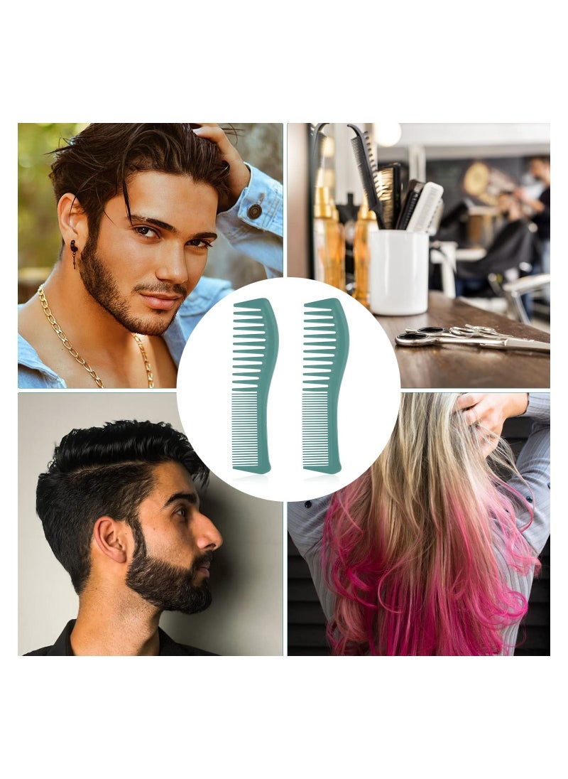 KASTWAVE 4 PCS Large Tooth Fine Tooth Comb Hair Comb for Men Women Wide Tooth Lift Comb Plastic Hairstyle Comb Hairstyling Trimming Cutting Barber Green  - Image 4