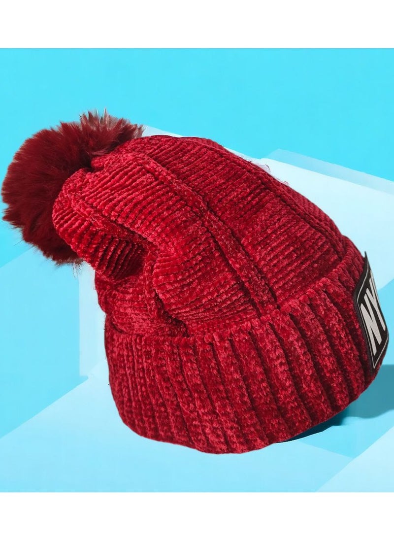 Generic - Ice Cap is a modern winter hat with a NYC pattern and lined with fur. - Image 1