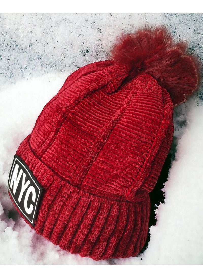 Generic - Ice Cap is a modern winter hat with a NYC pattern and lined with fur. - Image 1