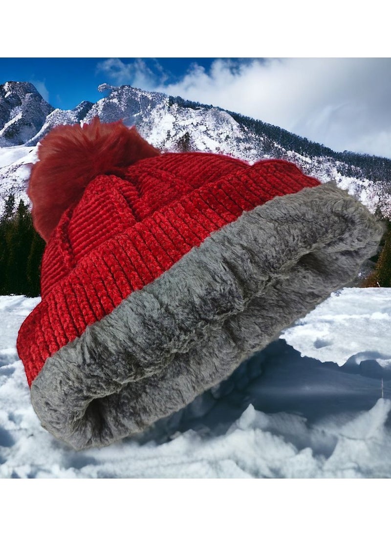 Generic - Ice Cap is a modern winter hat with a NYC pattern and lined with fur. - Image 1
