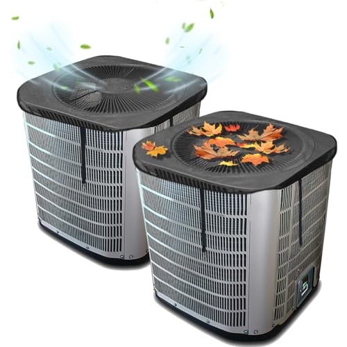 JIFTOK 2Pcs Central Air Conditioner Covers for Outside Units 26 x 26 Breathable AC Mesh Cover Protector Outside Unit Durable AC Cover for Vent Heater Unit Top Universal Defener for All Season - Image 1