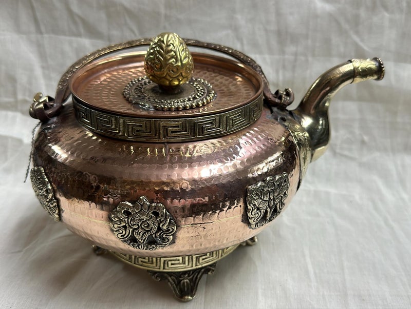 NIM Copper Tea Pot/Kettle Antique Handicraft Tibetan Buddhist Style Beautifully Handmade Design Table Home Decoration Showpiece Item - Image 2