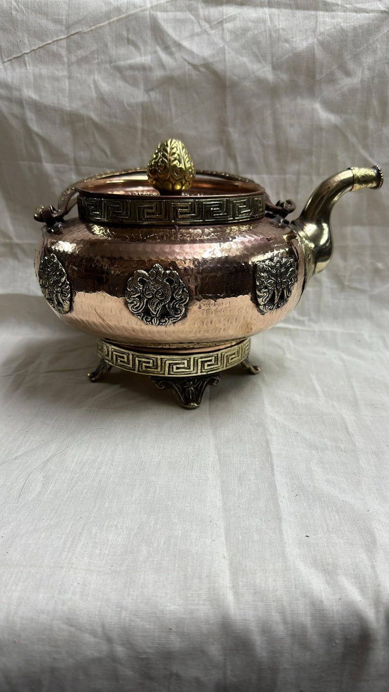 NIM Copper Tea Pot/Kettle Antique Handicraft Tibetan Buddhist Style Beautifully Handmade Design Table Home Decoration Showpiece Item - Image 1