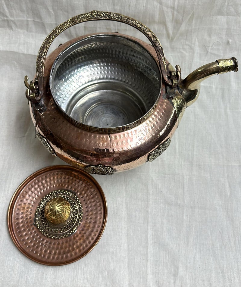 NIM Copper Tea Pot/Kettle Antique Handicraft Tibetan Buddhist Style Beautifully Handmade Design Table Home Decoration Showpiece Item - Image 3