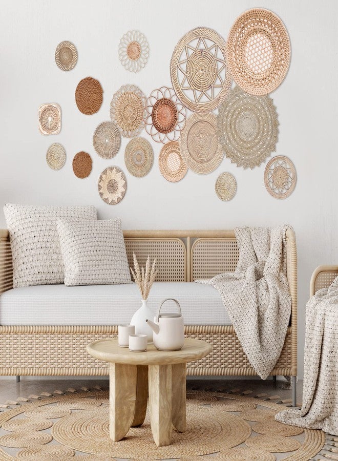 Glenmal 18 Pcs Boho Basket Wall Decals Round Wall Sticker Modern Decor Peel and Stick Decor Sticker Removable Boho Stickers Rustic Art for Bedroom Office, Stickers Only(Elegant Style) - Image 5