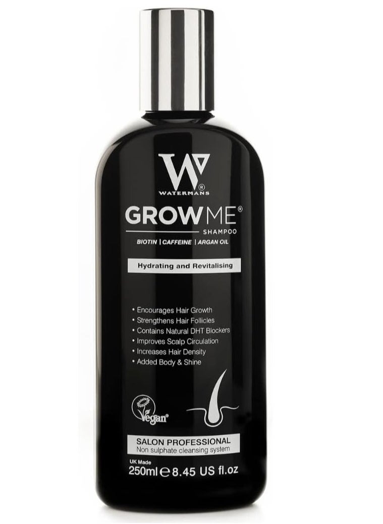 Watermans - Grow Me Shampoo, rich in biotin, caffeine and argan oil to moisturize the hair and stimulate its growth from Waterman's, 250 ml original - Image 1