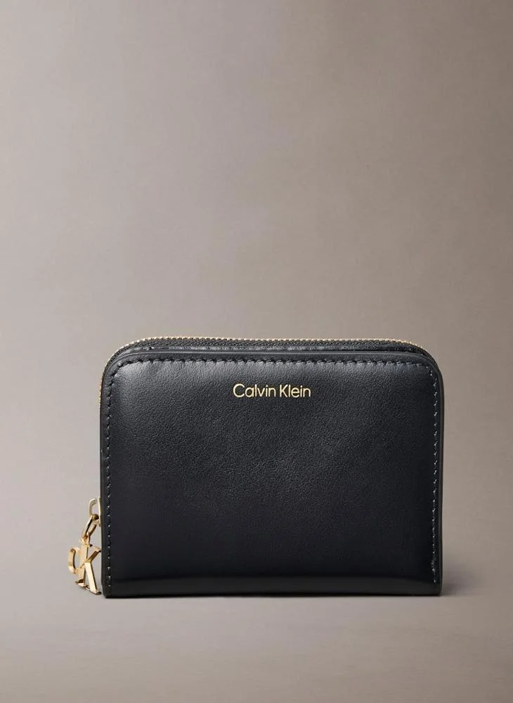 CALVIN KLEIN Logo Flap Zip Around