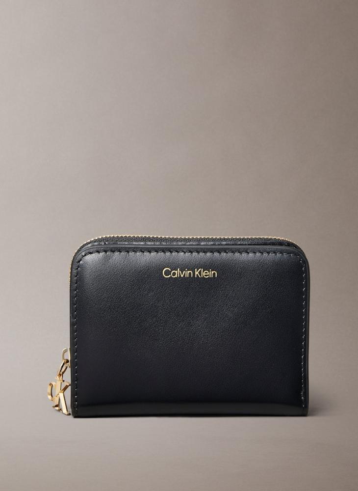 CALVIN KLEIN Monogram Hardware Zip-Around Leather Wallet - Image 1