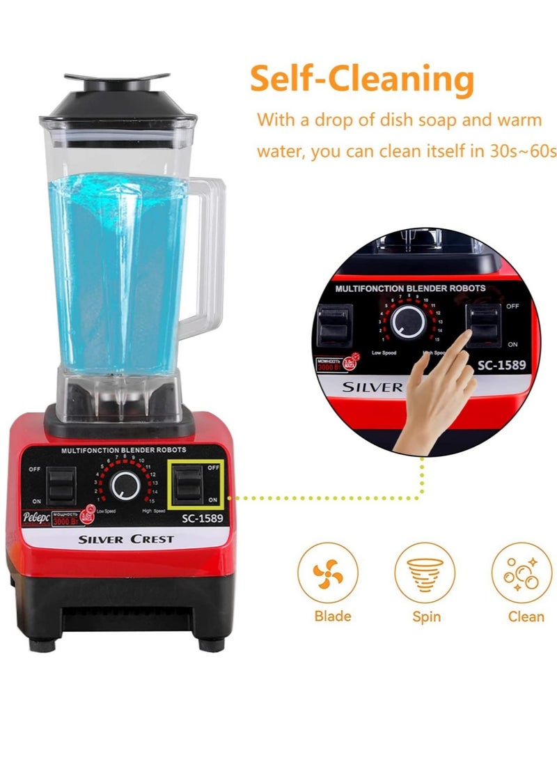 ELTRAZONE Blender Smoothie Maker 2000W with 15 Speed Control BPA-Free 6 Titanium Stainless Steel Blade Jug Blender mixer High Speed Juicer/Ice/Smoothie  - Image 5