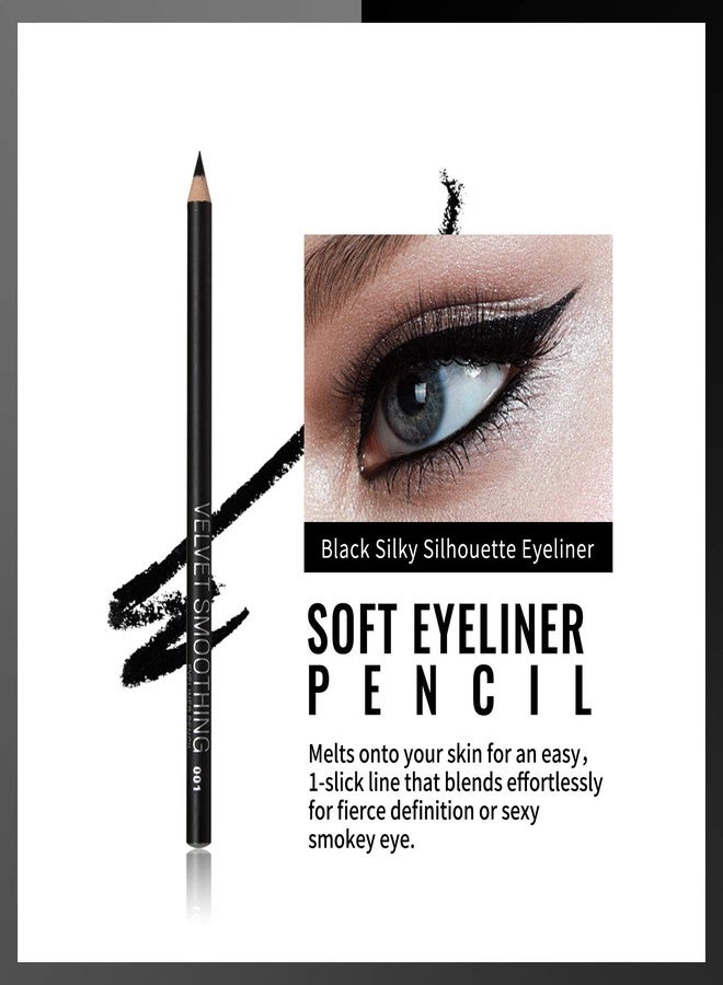 Erinde 12PCS Black Eyeliner Pencil Set, Soft Black Eye Liner Eyebrow pencil Waterproof Natural Matte Hypoallergenic Eyeliners Makeup Pencils, Easy to Color, Long Lasting, Halloween Makeup for Women - Image 5