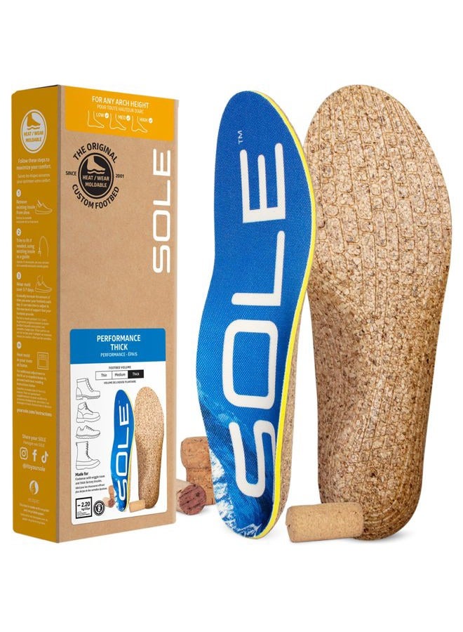 SOLE Performance Thick Plantar Fasciitis Insoles, Men & Women - Arch Support Inserts for Foot Health and Heel Pain Relief, Orthotic Shoe Inserts Men & Women, Blue, Mens Size 10 / Womens Size 12 - Image 1