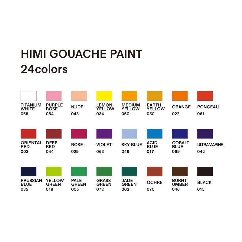 HIMI Gouache Paint Tube Set -24 Colors 12ml, with Rich Pigments, Gouache paint Non-Toxic, suitable for Beginners, Artists, and Hobby Painters. Beautiful Gifts for Art Supplies Paintingï¼ˆ24 colorsï¼‰ - Image 4